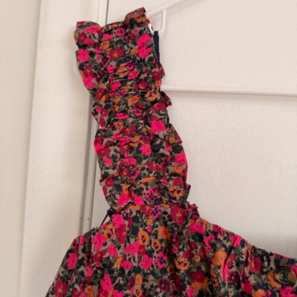 Treasure & Bond Nordstrom Floral Button Front Blouse Large NWT Ruched Straps - Picture 4 of 10